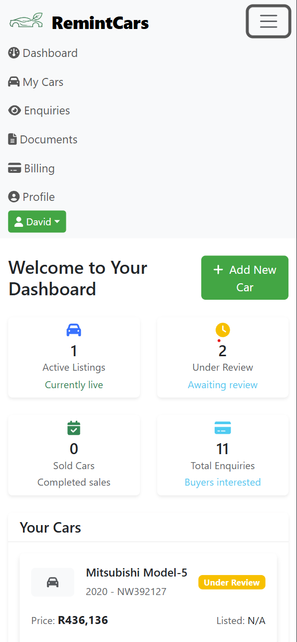 RemintCars seller app